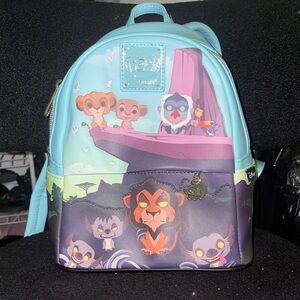 Loungefly Disney Lion King Blue and Purple Cartoon Backpack Bag